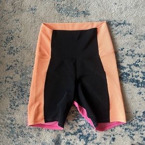 Beach riot color block biker shorts